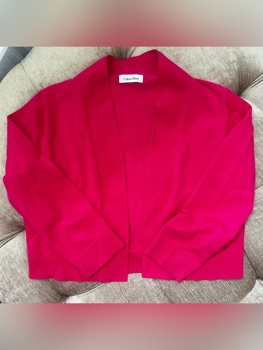 Calvin Klein Women's Open Front Hot Pink Cardigan